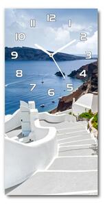 Nástěnné hodiny tiché Santorini Řecko pl_zsp_30x60_f_114851264