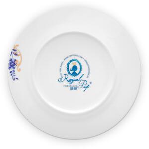 Pip Studio Royal stripes talíř ∅21cm, bílo-modrý (Porcelánový talíř )