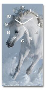 Nástěnné hodiny Bílý kůň ve cvalu pl_zsp_30x60_f_118288885