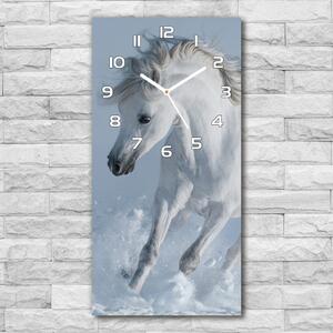 Nástěnné hodiny Bílý kůň ve cvalu pl_zsp_30x60_f_118288885
