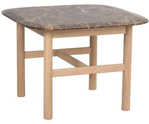 Hnědý mramorový konferenční stolek ROWICO HAMMOND 62 x 62 cm