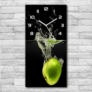 Nástěnné skleněné hodiny Zelená jablka pl_zsp_30x60_f_122126544