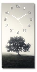 Nástěnné skleněné hodiny Strom v mlze pl_zsp_30x60_f_122846887