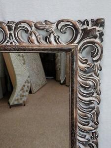Zrcadlo LUGAR hnědá tmavá, 100x60cm, exotické dřevo, ruční práce