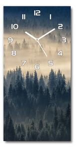 Nástěnné skleněné hodiny Mlha nad lesem pl_zsp_30x60_f_134224571