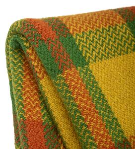 Pestrobarevná vlněná deka Perelika V - žlutá, oranžová a zelená kostka