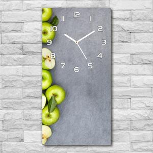 Nástěnné skleněné hodiny Zelená jablka pl_zsp_30x60_f_177833879
