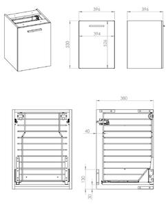 Elita Kwadro Plus skříňka 39.6x36.9x53 cm boční závěsné bílá 167636