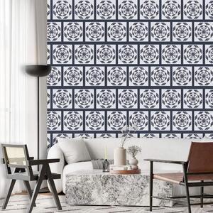 Fototapeta Vzor čtverců a vzor květiny, Geometrické fototapety, Populární fototapety, t00480 - Tapeko.co.cz