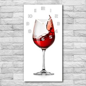 Nástěnné skleněné hodiny Červené víno pl_zsp_30x60_f_61113320