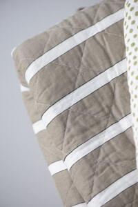 Ib Laursen Bavlněná deka bílo-krémově pruhovaná