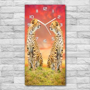 Moderní hodiny nástěnné Dva gepardi pl_zsp_30x60_f_82648139