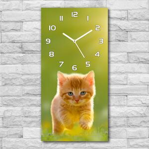 Moderní hodiny nástěnné Červená kočka pl_zsp_30x60_f_84856459