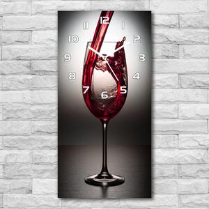 Nástěnné skleněné hodiny Červené víno pl_zsp_30x60_f_86527564