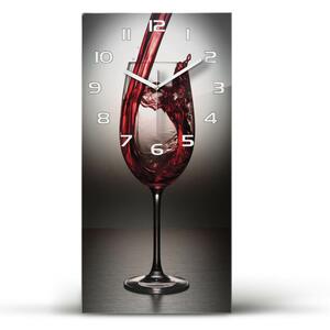 Nástěnné skleněné hodiny Červené víno pl_zsp_30x60_f_86527564