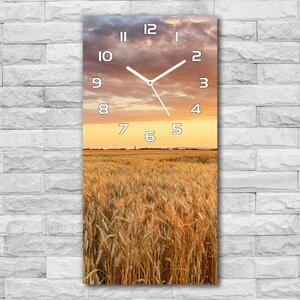 Nástěnné skleněné hodiny Pole pšenice pl_zsp_30x60_f_86490095