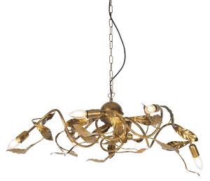Vintage závěsná lampa antik gold 6-light - Linden