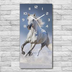 Nástěnné hodiny Bílý kůň ve cvalu pl_zsp_30x60_f_95626475