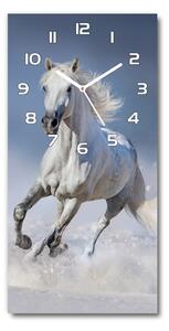 Nástěnné hodiny Bílý kůň ve cvalu pl_zsp_30x60_f_95626475