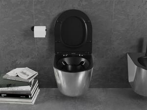 Mexen Lena, závěsná toaletní mísa 480x360x355 mm s pomalu padajícím sedátkem, černá matná - stříbrná, 30224074