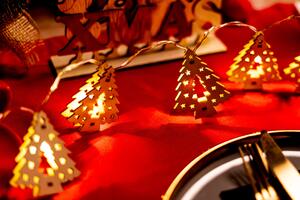 Tutumi, LED osvětlení na vánoční stromeček 1,2m 10ks dřevěný vánoční stromek CD009, hnědá, CHR-03002