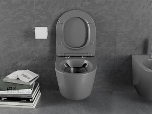 Mexen Lena, závěsná toaletní mísa 480x360x355 mm s pomalu padajícím sedátkem, tmavě šedá, 30224071