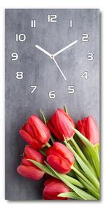 Nástěnné hodiny Červené tulipány pl_zsp_30x60_f_99719823