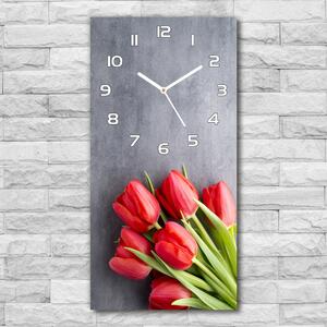 Nástěnné hodiny Červené tulipány pl_zsp_30x60_f_99719823