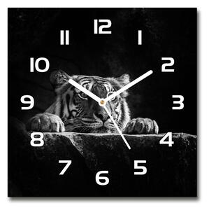 Skleněné nástěnné hodiny čtverec Tygr pl_zsk_30x30_f_101258480