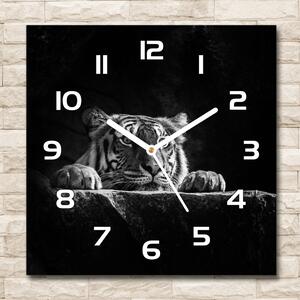 Skleněné nástěnné hodiny čtverec Tygr pl_zsk_30x30_f_101258480