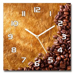 Skleněné hodiny čtverec Zrnka kávy pl_zsk_30x30_f_102310086