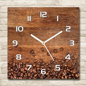 Skleněné hodiny čtverec Zrnka kávy pl_zsk_30x30_f_104485723