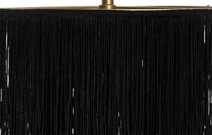 Orientální stojací lampa zlato černé odstín s třásněmi - Franxa