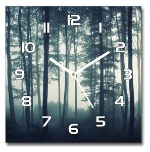 Skleněné hodiny čtverec Mlha v lese pl_zsk_30x30_f_106280644