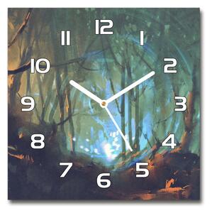 Skleněné hodiny čtverec Mytický les pl_zsk_30x30_f_105744602