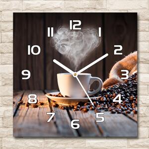 Skleněné hodiny čtverec Šálek kávy pl_zsk_30x30_f_106321309