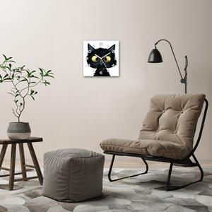 Skleněné hodiny čtverec Ilustrace kočky pl_zsk_30x30_f_106917404