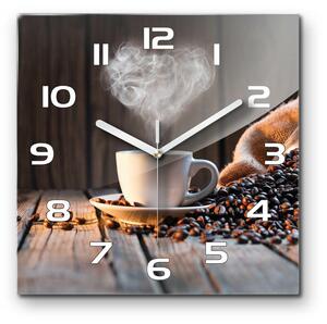 Skleněné hodiny čtverec Šálek kávy pl_zsk_30x30_f_106321309