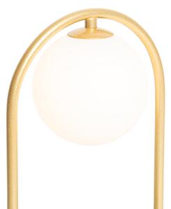 Stolní lampa ve stylu art deco zlatá s bílým sklem - Isabella