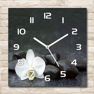 Skleněné nástěnné hodiny čtverec Orchidej pl_zsk_30x30_f_113617594