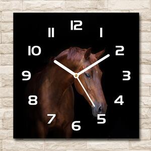 Skleněné hodiny čtverec Hnědý kůň pl_zsk_30x30_f_114030424