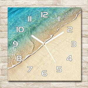 Skleněné hodiny čtverec Vlna na pláži pl_zsk_30x30_f_115691899