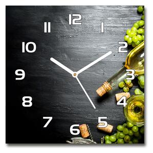 Skleněné hodiny čtverec Bílé víno a ovoce pl_zsk_30x30_f_120971469