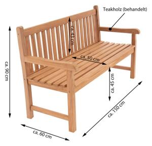 Zahradní lavice DIVERO 3-místná masiv, 150 cm