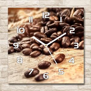 Skleněné hodiny čtverec Zrnka kávy pl_zsk_30x30_f_122026573