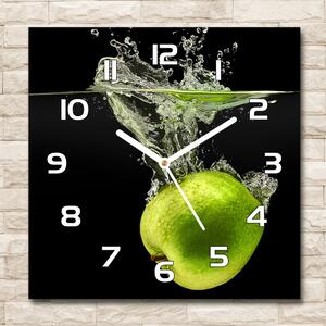 Skleněné hodiny čtverec Zelená jablka pl_zsk_30x30_f_122126544