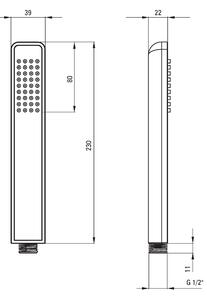 Deante Alpinia, volně stojící vanová baterie se sprchovou soupravou, černá matná, BGA_N17M