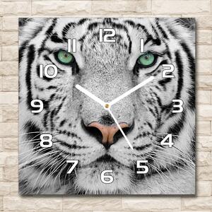 Skleněné hodiny čtverec Bílý tygr pl_zsk_30x30_f_13468757