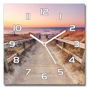 Skleněné hodiny čtverec Stezka na pláž pl_zsk_30x30_f_135049987