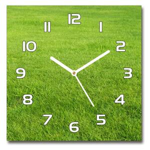 Skleněné hodiny čtverec Zelená tráva pl_zsk_30x30_f_141153462
